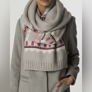 NWT! Gap Blue Gray Pink Fair Isle Mohair Long Scarf MSRP 45$